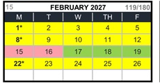 District School Academic Calendar for Canyon Elementary for February 2027
