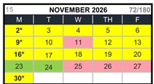 District School Academic Calendar for Canyon Elementary for November 2026