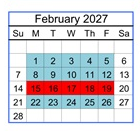 District School Academic Calendar for Brownell Middle School for February 2027
