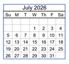 District School Academic Calendar for Brownell Middle School for July 2026