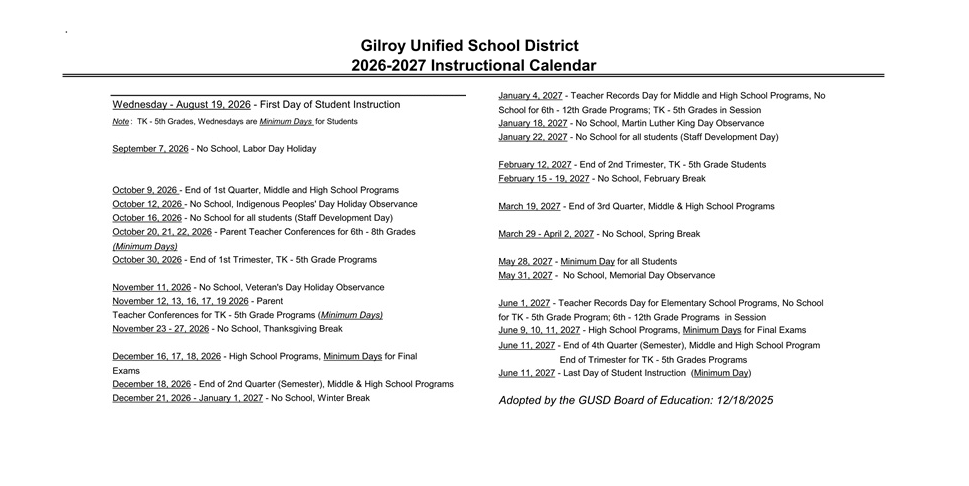 District School Academic Calendar Key for Brownell Middle School