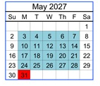 District School Academic Calendar for Brownell Middle School for May 2027