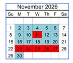 District School Academic Calendar for Brownell Middle School for November 2026