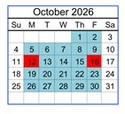 District School Academic Calendar for Brownell Middle School for October 2026