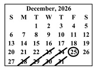 District School Academic Calendar for Verdugo Academy for December 2026
