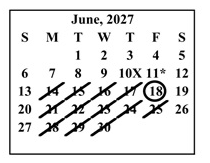 District School Academic Calendar for Verdugo Academy for June 2027