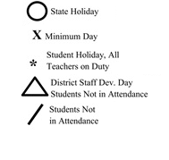 District School Academic Calendar Legend for Verdugo Academy