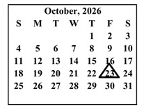 District School Academic Calendar for Verdugo Academy for October 2026