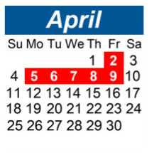 District School Academic Calendar for Shared Time for April 2027