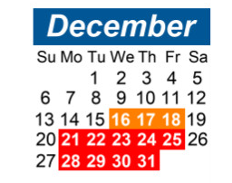 District School Academic Calendar for Shared Time for December 2026