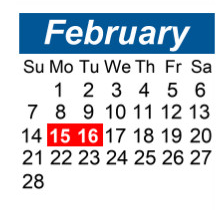 District School Academic Calendar for Shared Time for February 2027