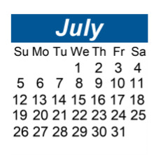 District School Academic Calendar for Shared Time for July 2026