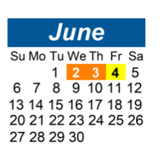 District School Academic Calendar for Shared Time for June 2027
