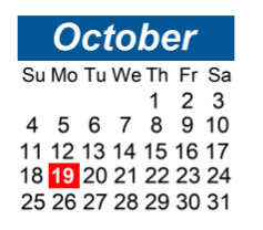 District School Academic Calendar for Shared Time for October 2026