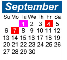 District School Academic Calendar for Shared Time for September 2026