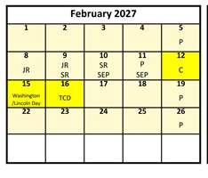 District School Academic Calendar for Rosecrest School for February 2027