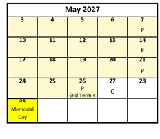 District School Academic Calendar for Rosecrest School for May 2027