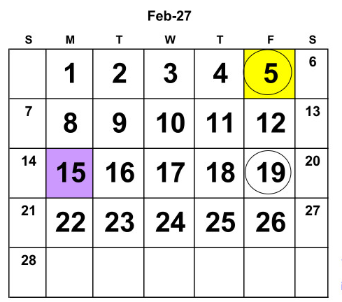 District School Academic Calendar for Bluewater Elementary for February 2027