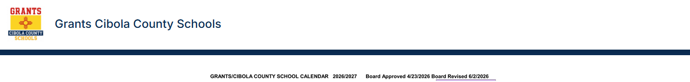 District School Academic Calendar for Bluewater Elementary