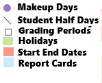 District School Academic Calendar Legend for Tanglewood Middle