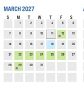 District School Academic Calendar for Tanglewood Middle for March 2027