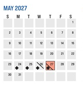 District School Academic Calendar for Tanglewood Middle for May 2027