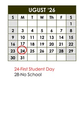 District School Academic Calendar for Lucy Webb Elementary School for August 2026