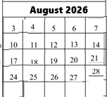 District School Academic Calendar for Hollydale Elementary School for August 2026