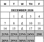 District School Academic Calendar for Hollydale Elementary School for December 2026