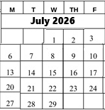 District School Academic Calendar for Hollydale Elementary School for July 2026