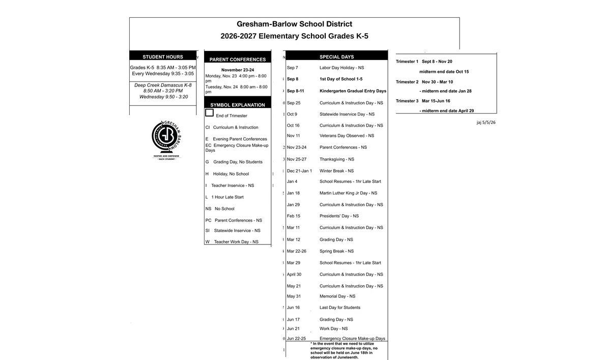 District School Academic Calendar Key for Hollydale Elementary School