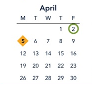 District School Academic Calendar for Colfax Elementary for April 2027