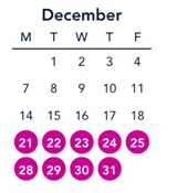 District School Academic Calendar for Colfax Elementary for December 2026