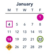 District School Academic Calendar for Colfax Elementary for January 2027