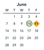 District School Academic Calendar for Colfax Elementary for June 2027