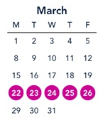 District School Academic Calendar for Colfax Elementary for March 2027