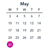 District School Academic Calendar for Colfax Elementary for May 2027