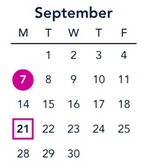 District School Academic Calendar for Colfax Elementary for September 2026