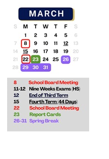 District School Academic Calendar for Woolmarket Elementary School for March 2027