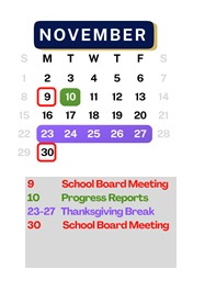 District School Academic Calendar for Woolmarket Elementary School for November 2026