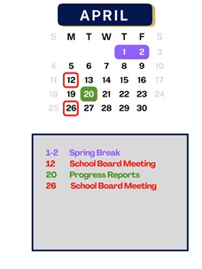 District School Academic Calendar for Harden Elementary School for April 2027