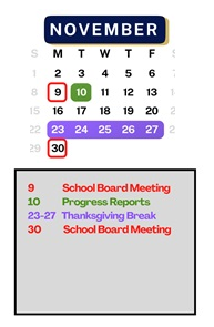 District School Academic Calendar for Harden Elementary School for November 2026