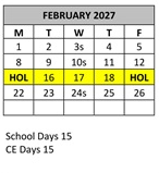 District School Academic Calendar for Family Learning Tree Center for February 2027