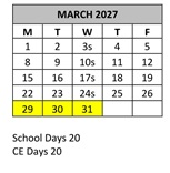 District School Academic Calendar for Family Learning Tree Center for March 2027
