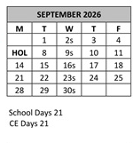District School Academic Calendar for Family Learning Tree Center for September 2026