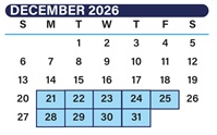 District School Academic Calendar for Laburnum Elementary for December 2026