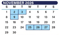 District School Academic Calendar for Laburnum Elementary for November 2026