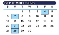 District School Academic Calendar for Laburnum Elementary for September 2026