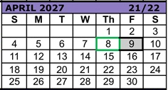 District School Academic Calendar for Reedville Elementary School for April 2027