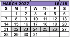 District School Academic Calendar for Reedville Elementary School for March 2027